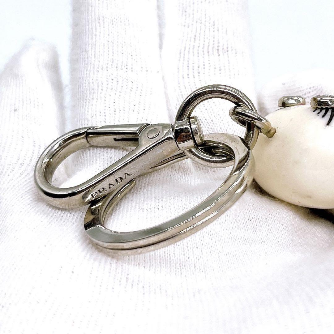 PRADA Key Ring Keychain Bag Charm Nancy Robot White Authentic