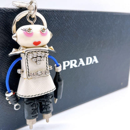 PRADA Key Ring Keychain Bag Charm Nancy Robot White Authentic