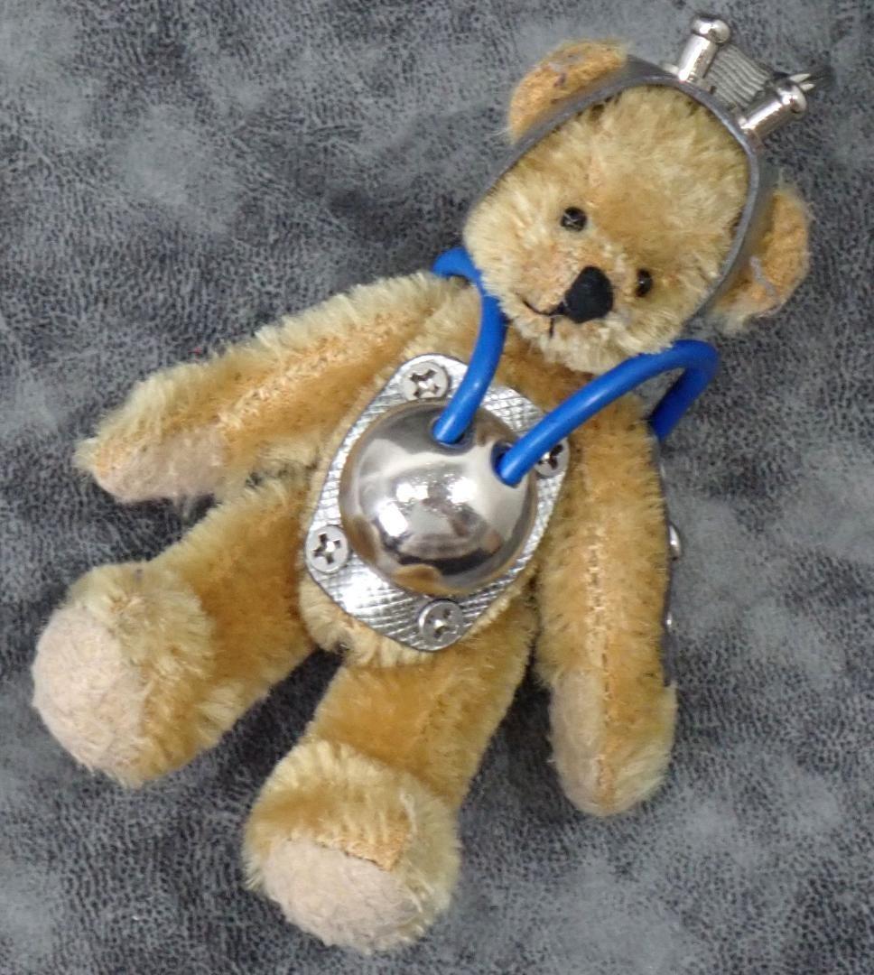 PRADA Key Ring Keychain Bag Charm Bear Brown Authentic
