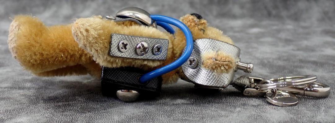 PRADA Key Ring Keychain Bag Charm Bear Brown Authentic