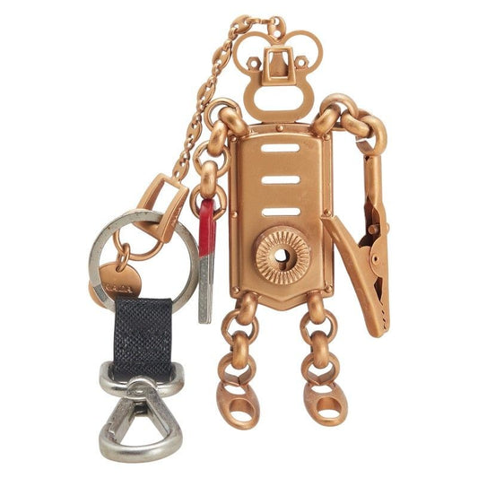 PRADA Key Ring Keychain Bag Robot Gold Red Silver Authentic