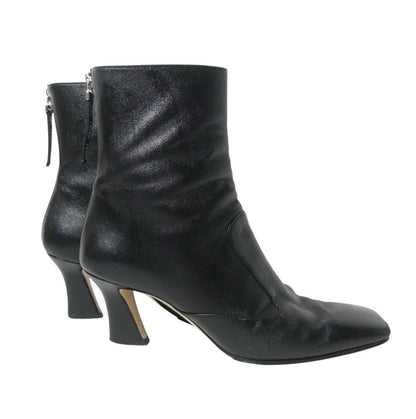 FENDI Short Boots Shoes EU 37 US 7 Leather Black Authentic