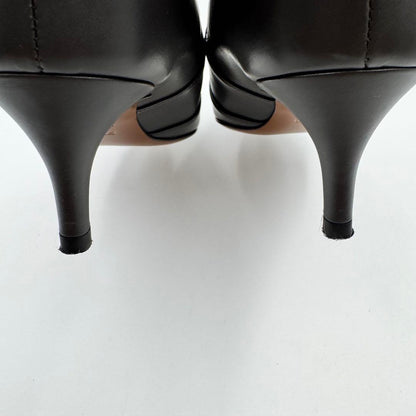 FENDI Short Boots Shoes FF Zucca EU 36.0 US 6.0 Leather Brown Authentic