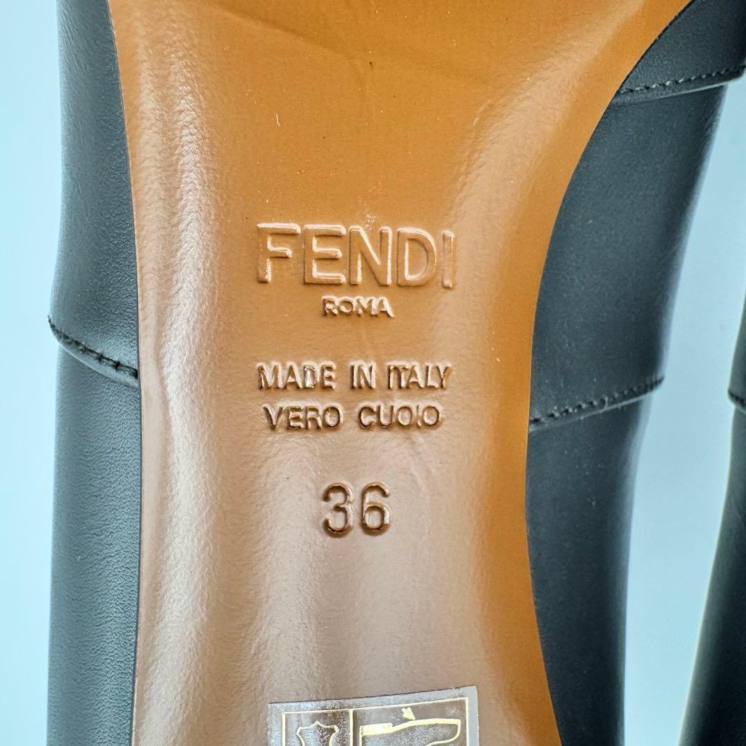 FENDI Short Boots Shoes FF Zucca EU 36.0 US 6.0 Leather Brown Authentic