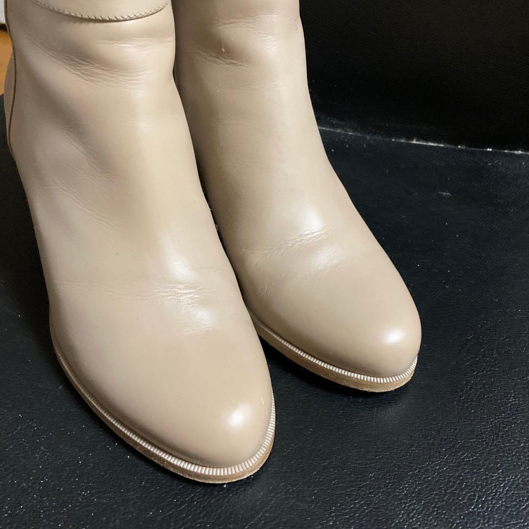 FENDI Short Boots Shoes EU 36 US 6 Leather Beige Authentic