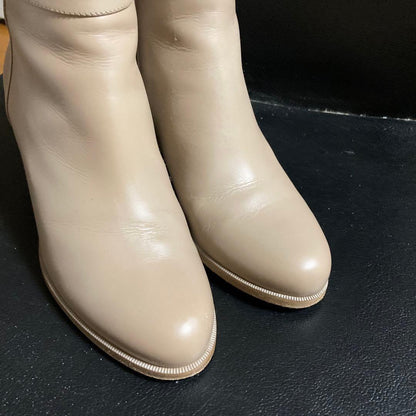 FENDI Short Boots Shoes EU 36 US 6 Leather Beige Authentic
