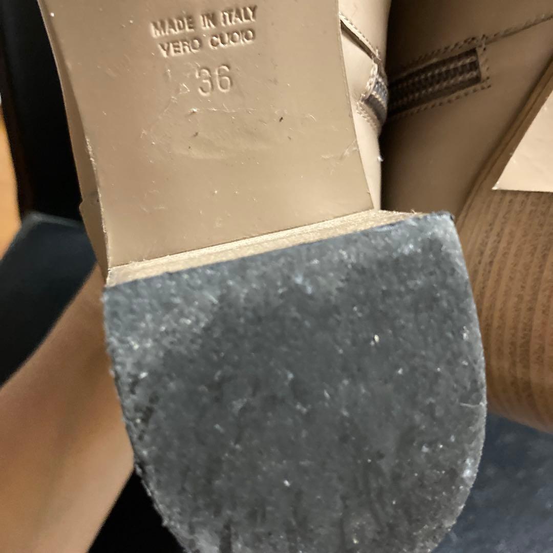 FENDI Short Boots Shoes EU 36 US 6 Leather Beige Authentic