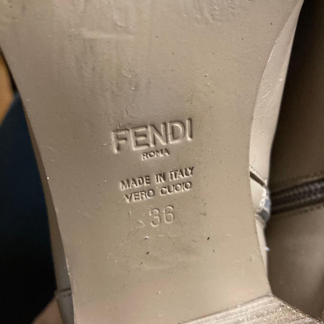FENDI Short Boots Shoes EU 36 US 6 Leather Beige Authentic
