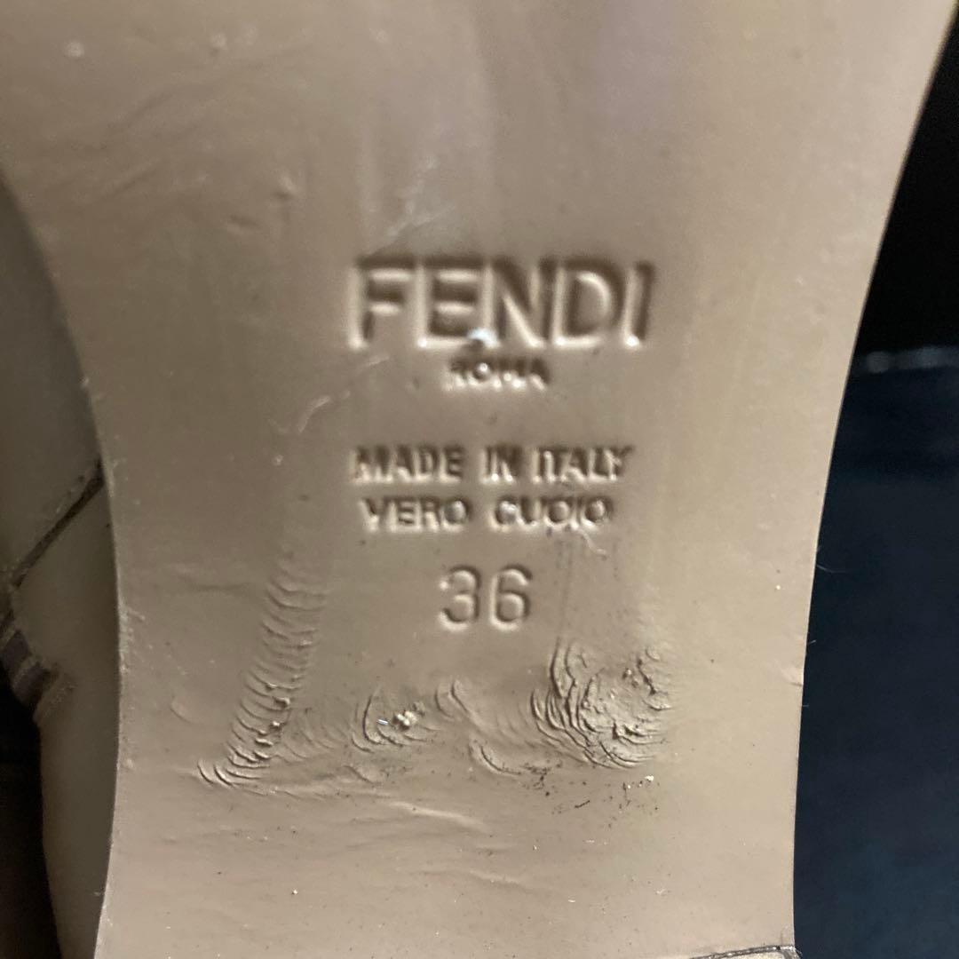 FENDI Short Boots Shoes EU 36 US 6 Leather Beige Authentic