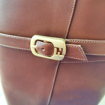 FENDI Long Boots Shoes EU 35.5 US 5.5 Brown Authentic