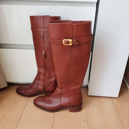 FENDI Long Boots Shoes EU 35.5 US 5.5 Brown Authentic