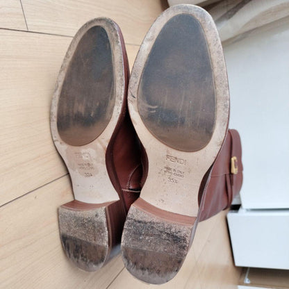 FENDI Long Boots Shoes EU 35.5 US 5.5 Brown Authentic