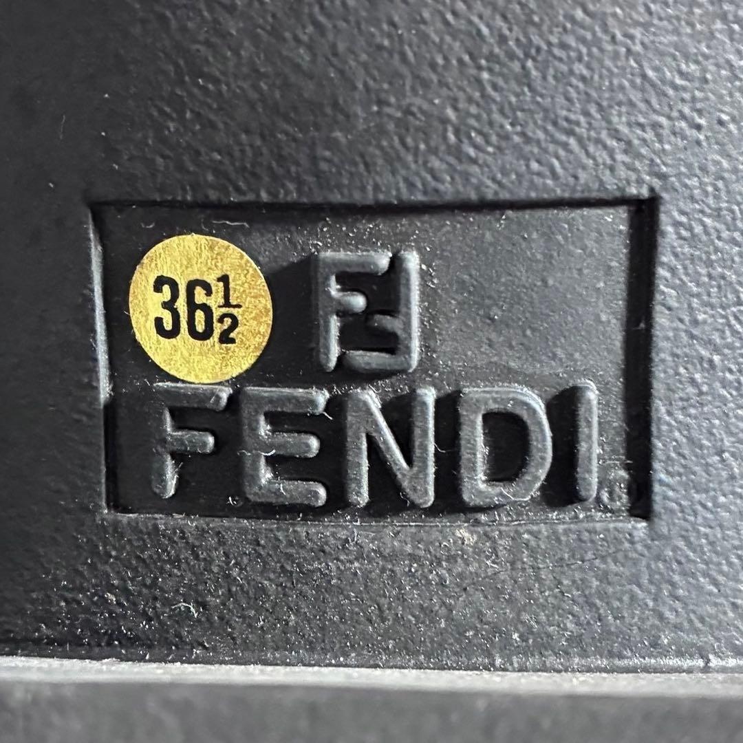 FENDI Short Boots Shoes FF Zucca EU 36.5 US 6.5 Black Authentic