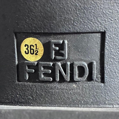 FENDI Short Boots Shoes FF Zucca EU 36.5 US 6.5 Black Authentic