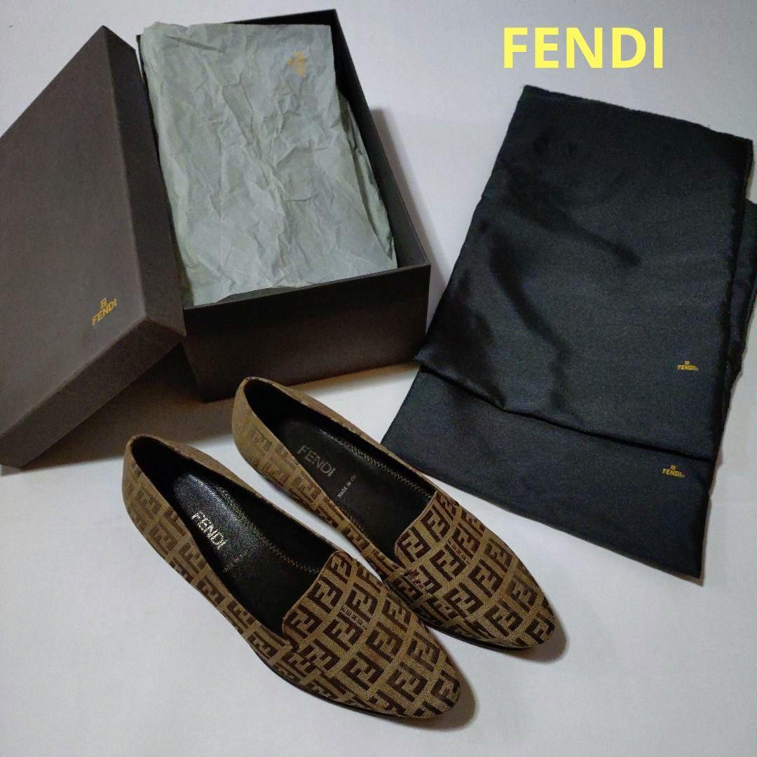 FENDI Shoes Pumps Heel FF Zucca EU 35.5 US 5.5 Authentic