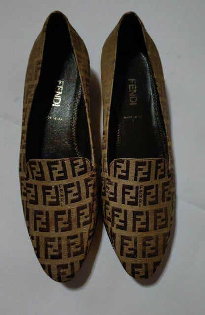 FENDI Shoes Pumps Heel FF Zucca EU 35.5 US 5.5 Authentic
