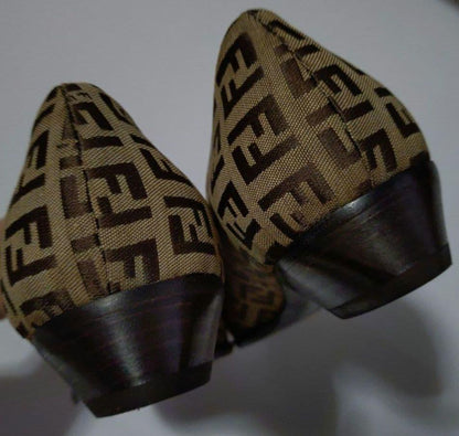 FENDI Shoes Pumps Heel FF Zucca EU 35.5 US 5.5 Authentic