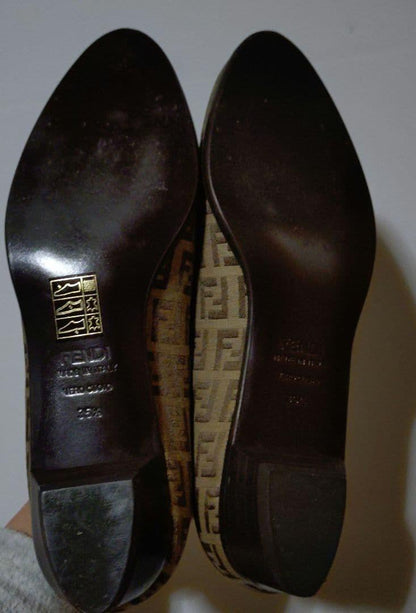 FENDI Shoes Pumps Heel FF Zucca EU 35.5 US 5.5 Authentic