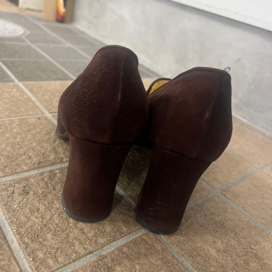 FENDI Shoes Pumps Heel EU 37.5 US 7.5 Suede Brown Authentic