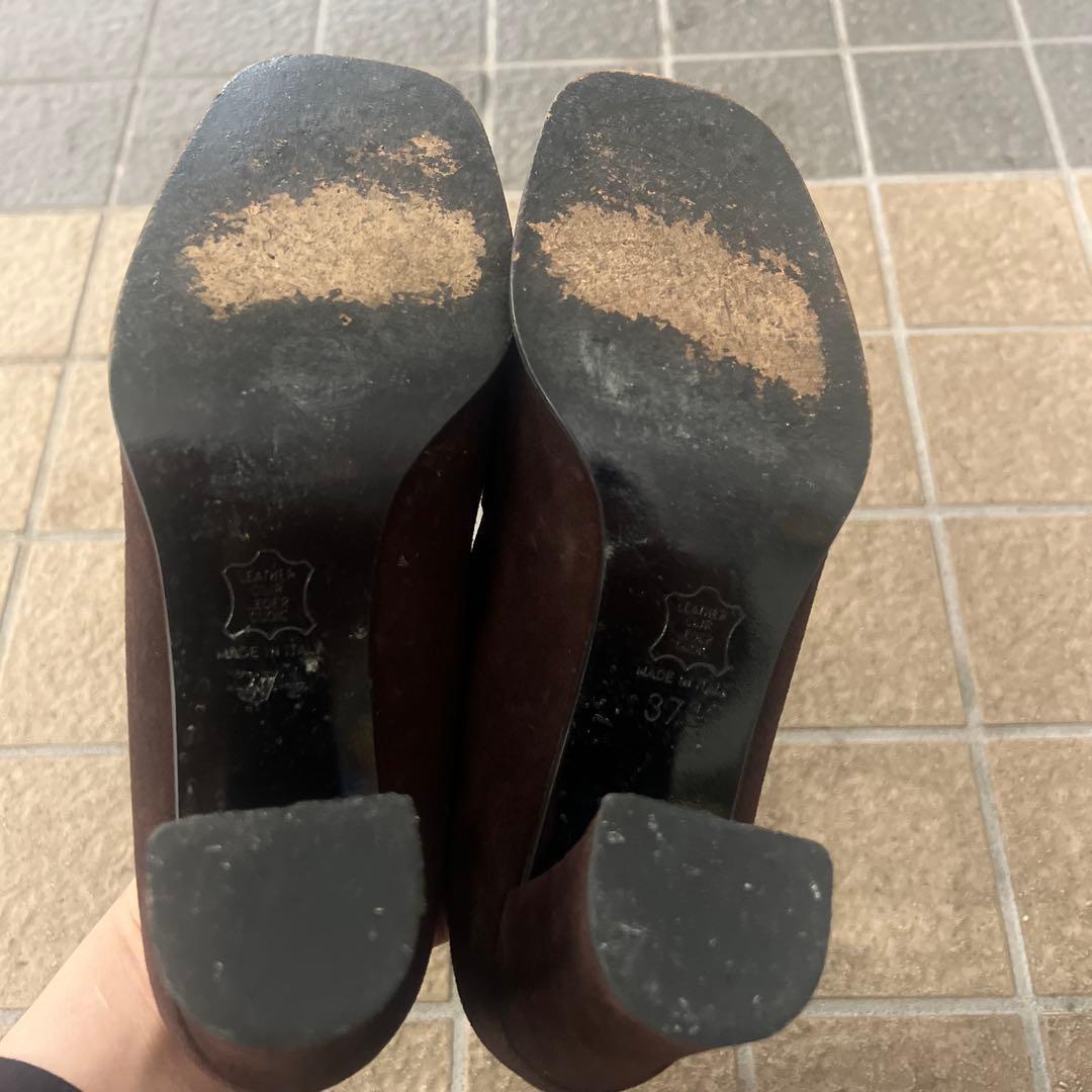 FENDI Shoes Pumps Heel EU 37.5 US 7.5 Suede Brown Authentic