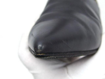 FENDI Short Boots Shoes FF Zucca EU 36.0 US 6.0 Leather Dark Brown Authentic