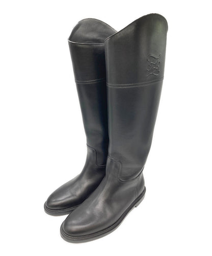 FENDI Karligraphy Boots Shoes EU 38 US 8 Black Authentic