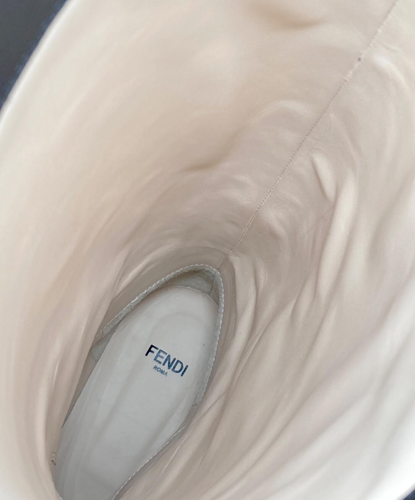 FENDI Karligraphy Boots Shoes EU 38 US 8 Black Authentic