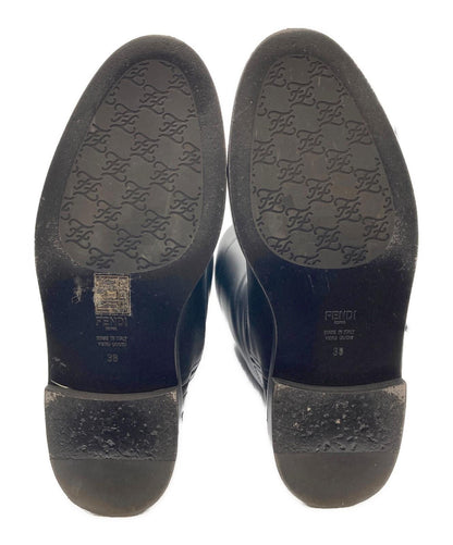FENDI Karligraphy Boots Shoes EU 38 US 8 Black Authentic