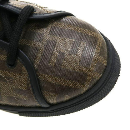 FENDI Sneakers Shoes FF Zucca High-Cut EU 36 US 6 Brown Authentic