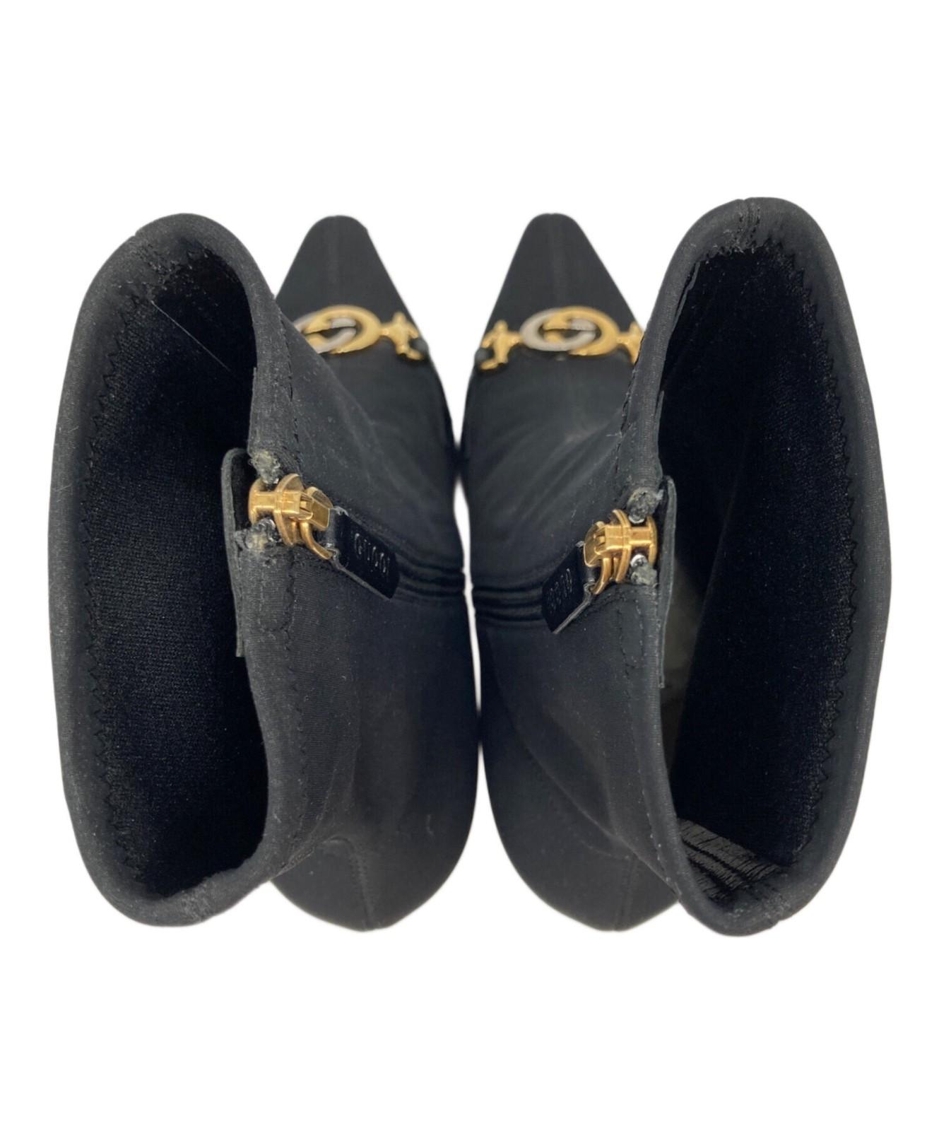 GUCCI Short Boots Shoes Interlocking  EU 37 US 7 Black Authentic