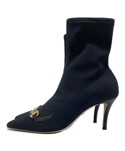 GUCCI Short Boots Shoes Interlocking  EU 37 US 7 Black Authentic