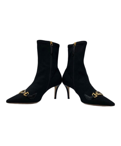 GUCCI Short Boots Shoes Interlocking  EU 37 US 7 Black Authentic