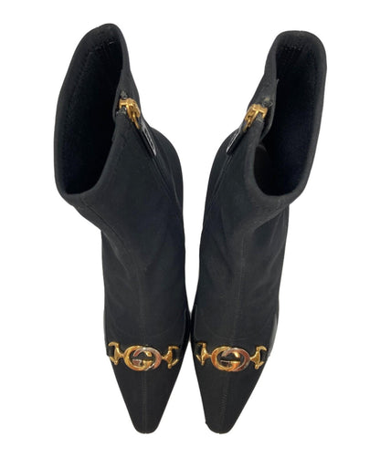 GUCCI Short Boots Shoes Interlocking  EU 37 US 7 Black Authentic