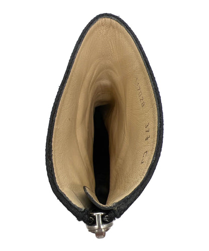 GUCCI Short Boots Shoes GG EU 37.5 US 7.5 Black Authentic