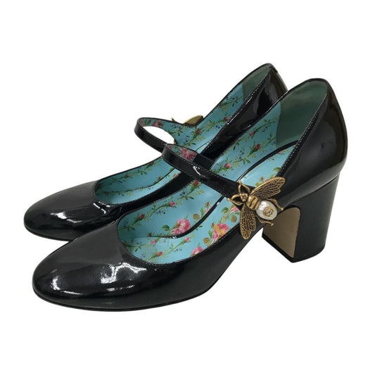GUCCI louis bee mary jane Pumps Heel EU 36 US 6 Black Authentic
