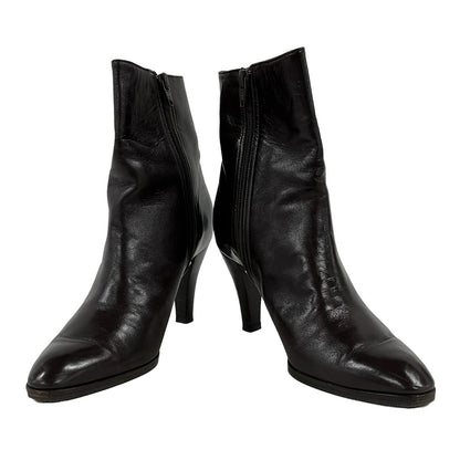 Christian Dior Short Boots Shoes EU 36 US 6 Leather Dark Brown Authentic