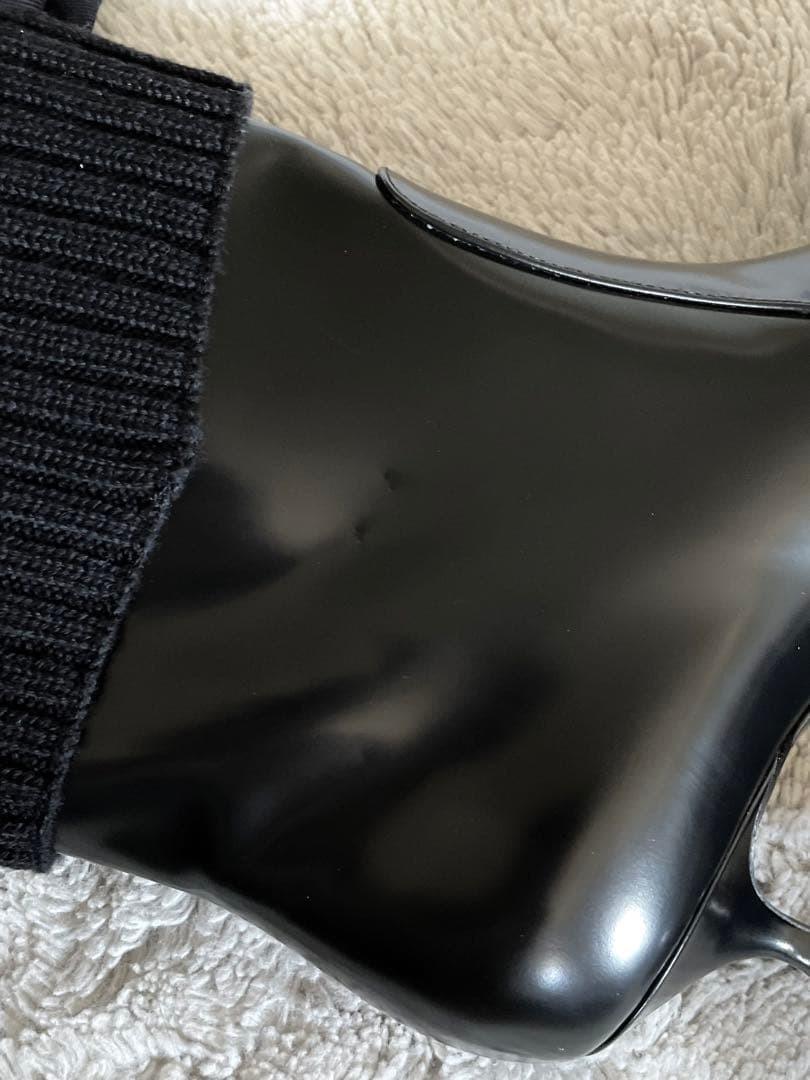 Christian Dior Short Boots Shoes EU 36 US 6 Knit Leather Black Authentic