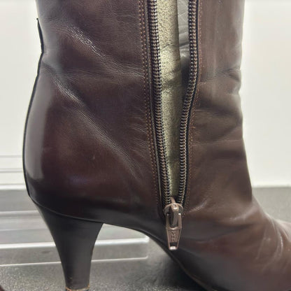 Christian Dior Boots Shoes EU 36.5 US 6.5 Leather Brown Authentic