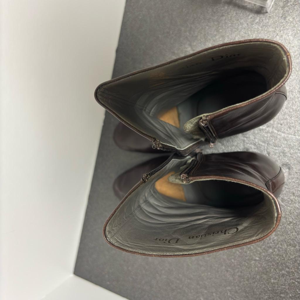 Christian Dior Boots Shoes EU 36.5 US 6.5 Leather Brown Authentic