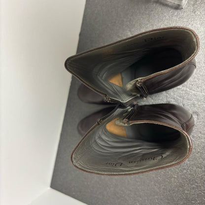 Christian Dior Boots Shoes EU 36.5 US 6.5 Leather Brown Authentic