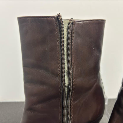 Christian Dior Boots Shoes EU 36.5 US 6.5 Leather Brown Authentic