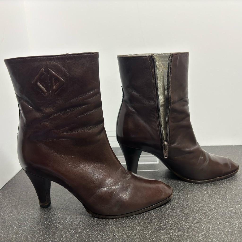 Christian Dior Boots Shoes EU 36.5 US 6.5 Leather Brown Authentic