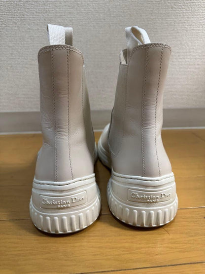 Christian Dior Short Boots Shoes EU 35.5 US 5.5 White Authentic