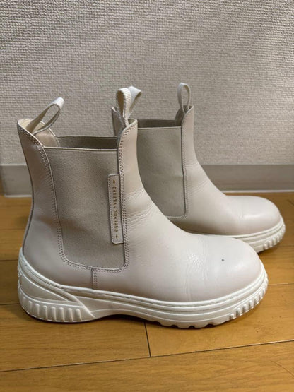 Christian Dior Short Boots Shoes EU 35.5 US 5.5 White Authentic