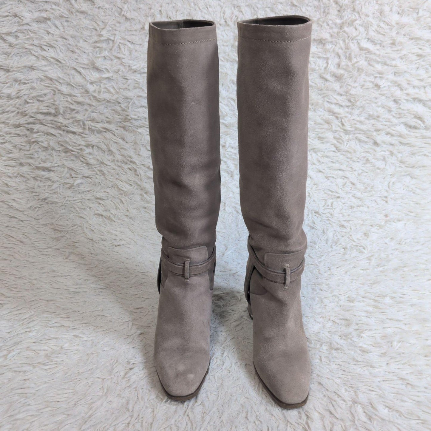 Christian Dior Long Boots Shoes EU 36.5 US 6.5 Suede Beige Authentic