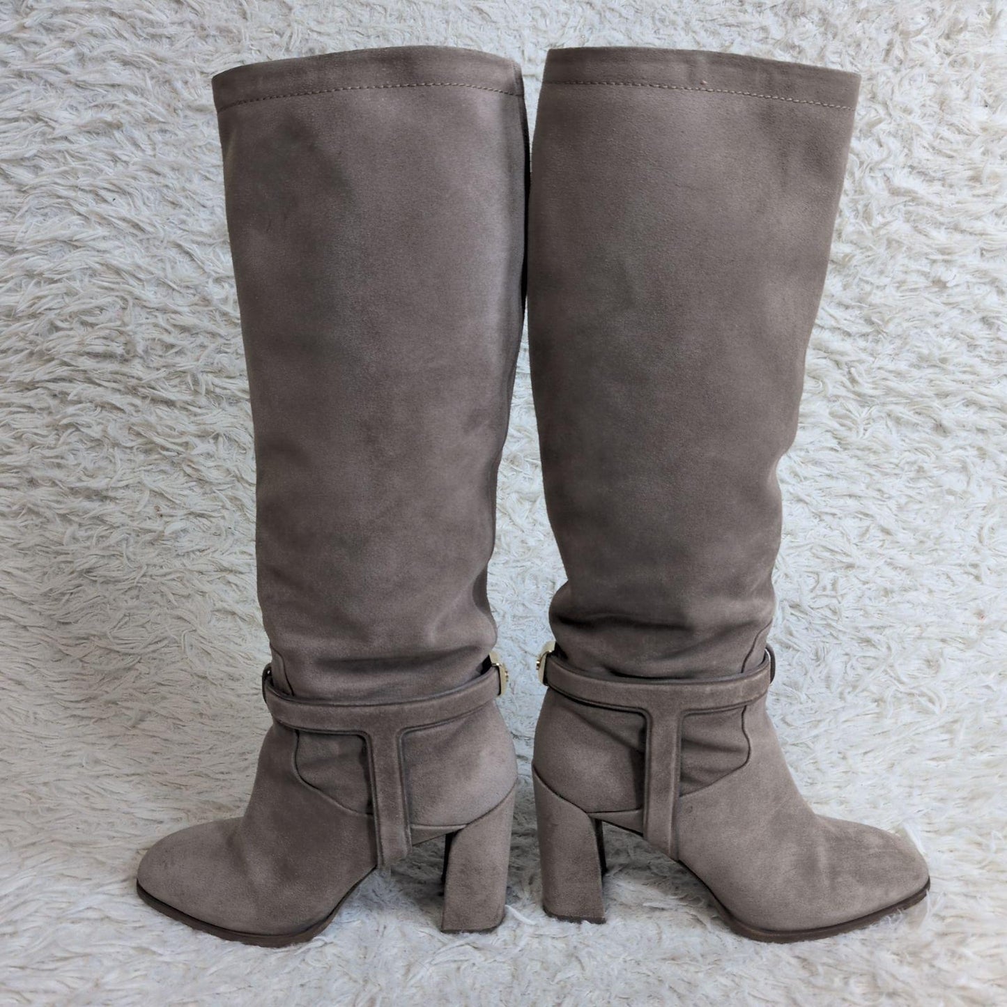 Christian Dior Long Boots Shoes EU 36.5 US 6.5 Suede Beige Authentic