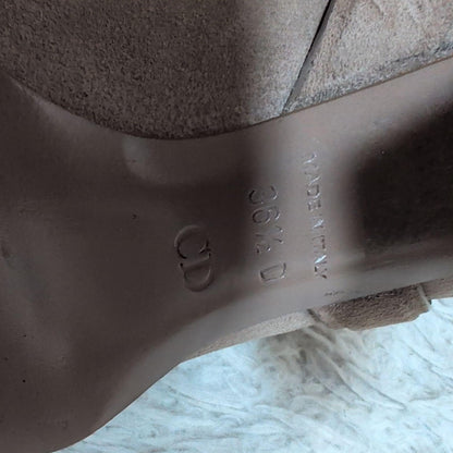 Christian Dior Long Boots Shoes EU 36.5 US 6.5 Suede Beige Authentic