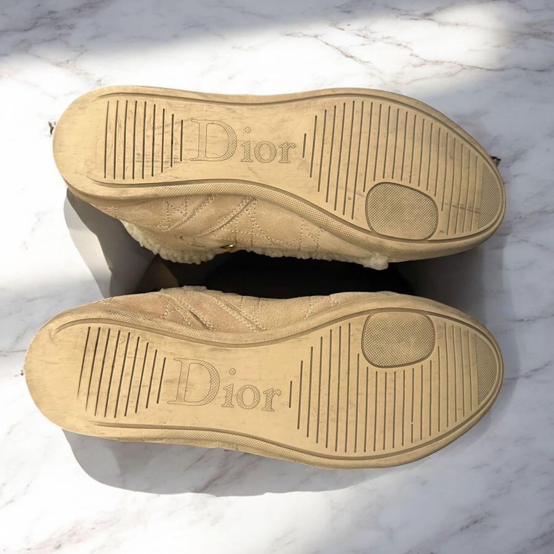 Christian Dior Sneakers Shoes Logo High-Cut EU 36.5 US 6.5 Suede Boa Authentic