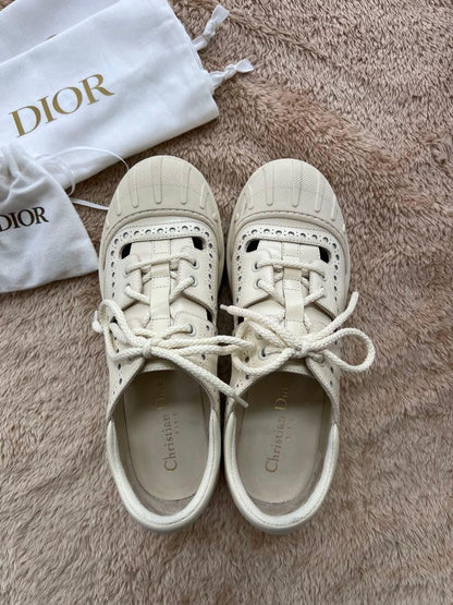 Christian Dior Sneakers Shoes Low-Cut EU 37 US 7 Off White Authentic