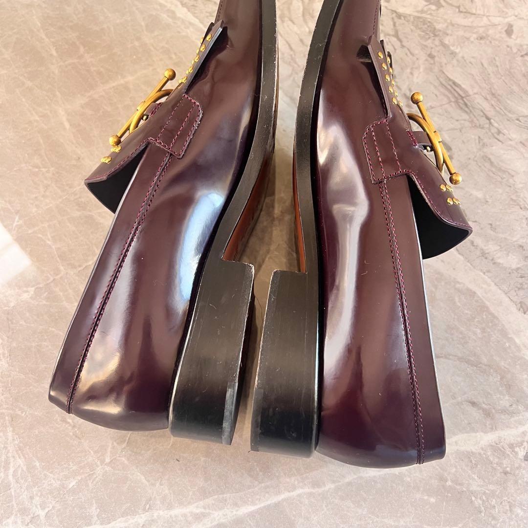 Christian Dior Loafers Shoes EU 37 US 7 Leather Bordeaux Authentic